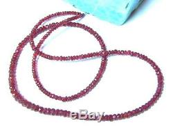RARE GEM GRADE NATURAL FACETED RUBY RED SPINEL BEADS STRAND 45ctw 17.75