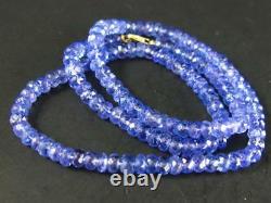 RARE GEM TANZANITE NECKLACE BEADS FROM TANZANIA 17 5mm RONDELLE BEADS