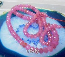 RARE GENUINE NATURAL FACETED GEM HOT PINK SAPPHIRE BEADs 15.75 STRAND 99.5ct