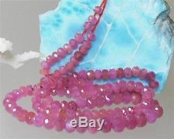 RARE GENUINE NATURAL FACETED GEM HOT PINK SAPPHIRE BEADs 15.75 STRAND 99.5ct