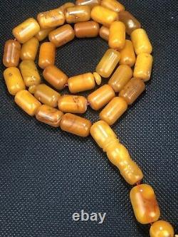 RARE GERMAN ANTIQUE STONE Natural Baltic Amber Prayer Beads 52g
