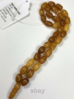 RARE GERMAN ANTIQUE STONE Natural Baltic Amber Prayer Beads Mesbah