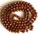 Rare Honey Amber Bakelite Long 56 Faceted Bead Necklace Tested Brown Beaded