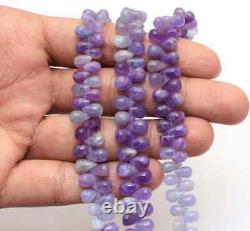 RARE Hackmanite Color Change Gemstone Smooth Teardrop Briolette Beads 7 Strand