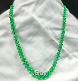 RARE IN MILLIONS Natural gemstone green COLOMBIAN emerald WATERMELON necklace