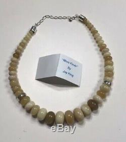 RARE Jay King DTR 925 Sterling Yellow Opal Beaded Necklace and Bracelet