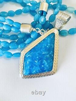RARE Jay King DTR Mine Finds Sky Blue Apatite 925 Sterling necklace 18-20