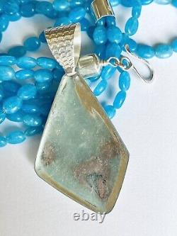 RARE Jay King DTR Mine Finds Sky Blue Apatite 925 Sterling necklace 18-20
