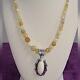 Rare Jay King Sterling Silver Graduated Bead Necklace With Gem Slide, 18 Inch