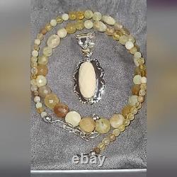 RARE Jay King Sterling Silver Graduated Bead Necklace with Gem Slide, 18 inch