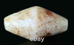 RARE & LOVELY Early Islamic Agate Bead- Massive Bicone Shape Bead 23x13 mm #B122
