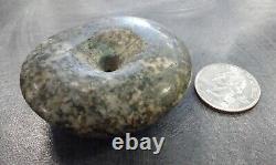 RARE Large Pre Columbian Marble Pi Stone Pendant Bead