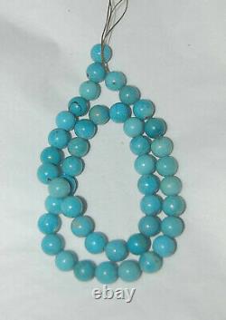 RARE MEXICAN NACOZARI TURQUOISE 9MM ROUND BEADS 15.75 Strand 102D