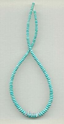 RARE MEXICAN NACOZARI TURQUOISE GRADUATED RONDELLE BEADS 17.75 Strand 325D
