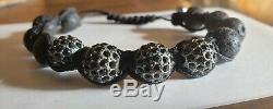 RARE Meteorite Onyx Crystal Black Bead Shambala Bracelet Handmade RETAIL $1,500