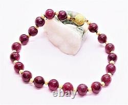 RARE NATURAL AFRICAN RED RUBY 14K GOLD BRACELET 8 80cts AAA+++ AMAZING