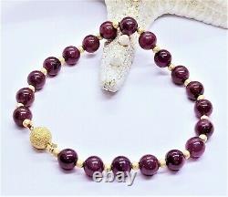 RARE NATURAL AFRICAN RED RUBY 14K GOLD BRACELET 8 80cts AAA+++ AMAZING