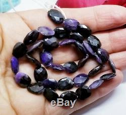 RARE NATURAL FACETED PURPLE AFRICAN SUGILITE NUGGET BEADS 10-11mm 88cts 14