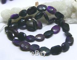 RARE NATURAL FACETED PURPLE AFRICAN SUGILITE NUGGET BEADS 10-11mm 90cts