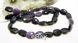 RARE NATURAL FACETED PURPLE AFRICAN SUGILITE NUGGET BEADS 10-11mm 92cts AAA