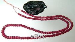 RARE NATURAL FACETED RED RUBY BEADs RUBIES 66ctw 16 STRAND LONGIDO TANZANIA