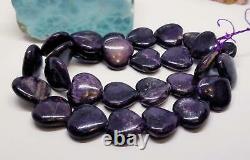 RARE NATURAL PURPLE AFRICAN SUGILITE HEART BEADS 15mm 327cts 15.5 STRAND AAA+++