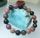 Rare Natural Round Multi Pink Green Tourmaline Beads Bracelet 11.5-12mm