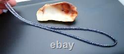 RARE NEW AAAAA GEMMY NATURAL SHINING RARE BLUE SPINEL BEAD STRAND 38.40cts