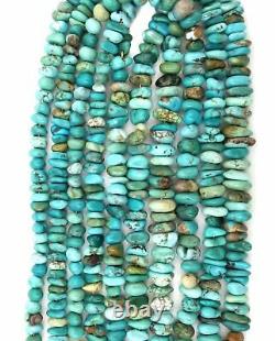 RARE Natural Multi-Shaded Carico Lake Turquoise 5-7mm Nugget Beads, 18in Str