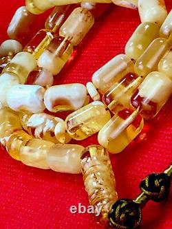 RARE Natural STONE Baltic Amber Prayer Beads Rosary 45