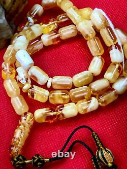 RARE Natural STONE Baltic Amber Prayer Beads Rosary 45