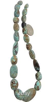 RARE Number 8 Turquoise BIG Graduating Oval Nugget Beads, 16 inch strand