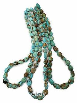 RARE Number 8 Turquoise Rounded Potato Nugget Beads, 16 inch strand