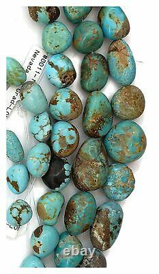 RARE Number 8 Turquoise Rounded Potato Nugget Beads, 16 inch strand