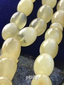 RARE ONE STONE Natural Baltic Amber Yellow Islamic Prayer Beads