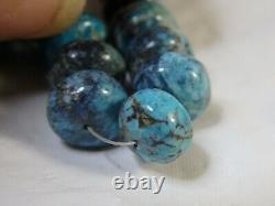 RARE Old Stock BLUE DIAMOND TURQUOISE Rondel BEADS 6-10mm 16.75 Strand 195cts