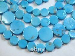 RARE Old Stock SLEEPING BEAUTY TURQUOISE Coin BEADS 18 Strand 4-9mm 55cts