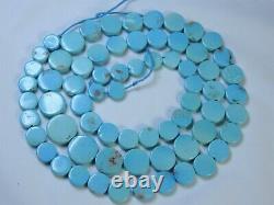 RARE Old Stock SLEEPING BEAUTY TURQUOISE Coin BEADS 18 Strand 5-9mm 50cts