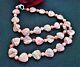 Rare Pink Rhodochrosite Heart Beads. 925 Sterling Silver Necklace 19 Aaa+++