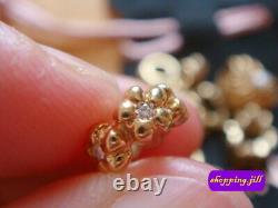 RARE Pandora Diamond Stones Flower 14ct Gold Spacer Charm 750436D