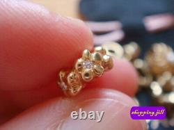 RARE Pandora Diamond Stones Flower 14ct Gold Spacer Charm 750436D
