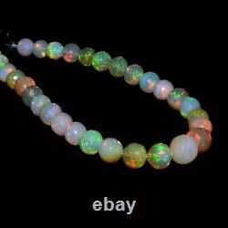 RARE SIZE AAA+ Ethiopian Welo Opal Fire 7mm-9mm Round Faceted Beads 8inch Strand