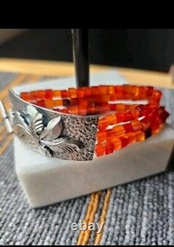 RARE Silpada Carnelian Stone & Sterling Silver. 925 Bracelet