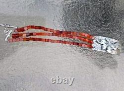 RARE Silpada Carnelian Stone & Sterling Silver. 925 Bracelet