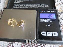 RARE Solid14K Yellow Gold Natural Tanzanite Diamonds Omega Backs Earrings 4.5gr