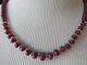Rare! Solid 14k Yellow Gold Genuine Dark Red Ruby Beaded Necklace 18