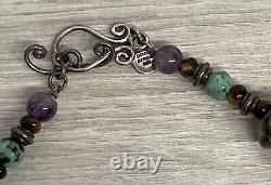 RARE Talia Merav Amethyst & African Green Turquoise Beads Necklace 20