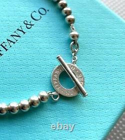 RARE Tiffany & Co 4 mm sterling SilverI 925 Bead Ball toggle Bracelet 7.25