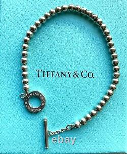 RARE Tiffany & Co 4 mm sterling SilverI 925 Bead Ball toggle Bracelet 7.25