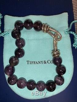 RARE Tiffany & Co. Paloma Picasso Size 8mm Amethyst Bead Bracelet SIZE LARGE